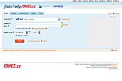 IDOS - základní formulář pro vyhledávání