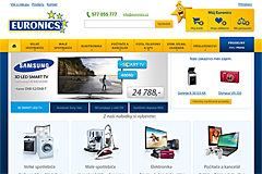 Euronics: titulní stránka, desktop
