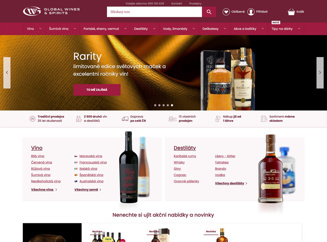 Náhled Global Wines & Spirits na počítači