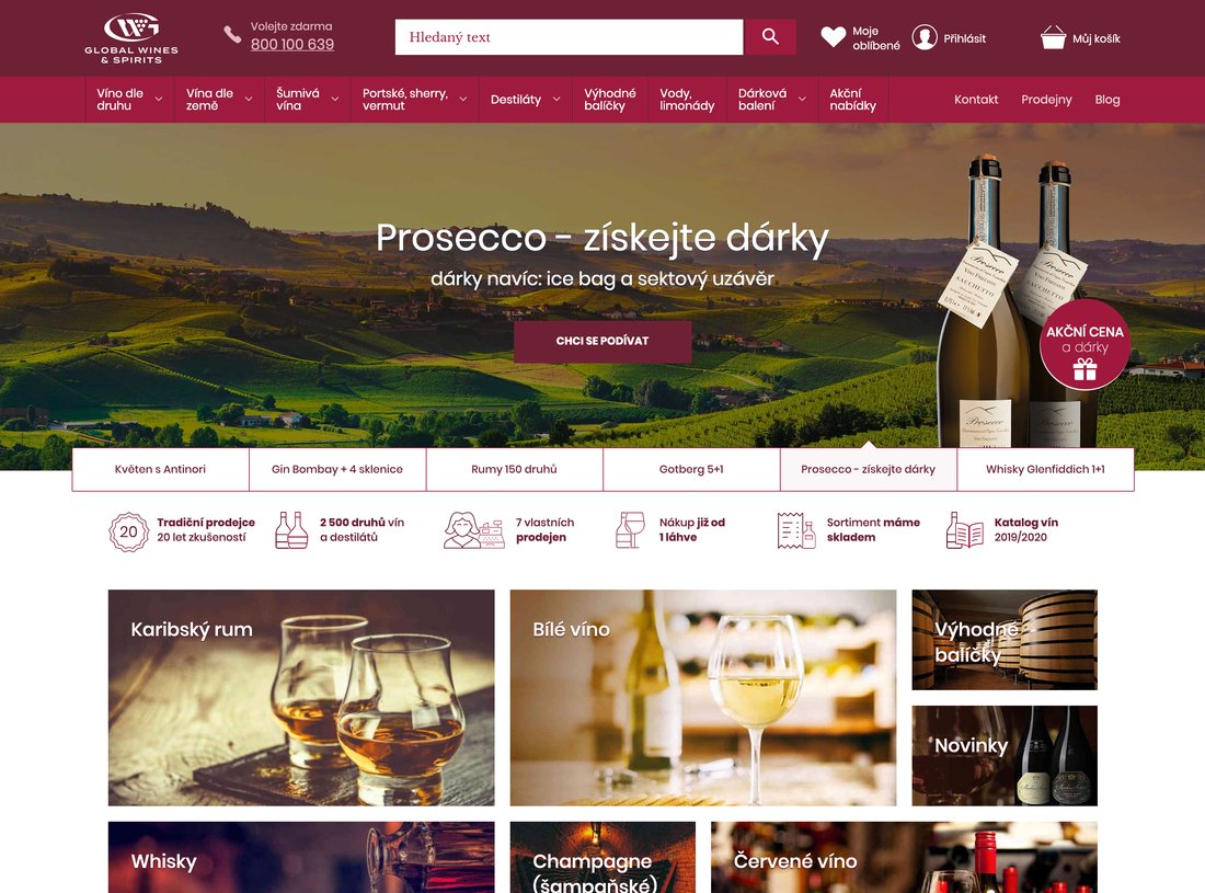 Náhled Global Wines & Spirits na počítači