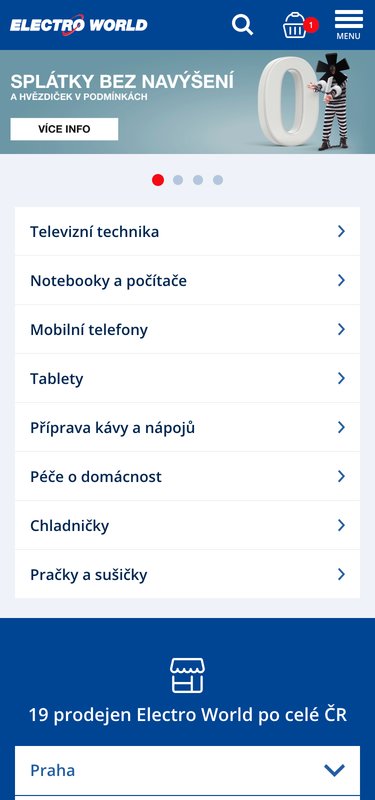 Náhled Electro World na mobilu