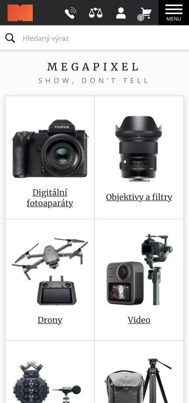 Náhled Megapixel na mobilu