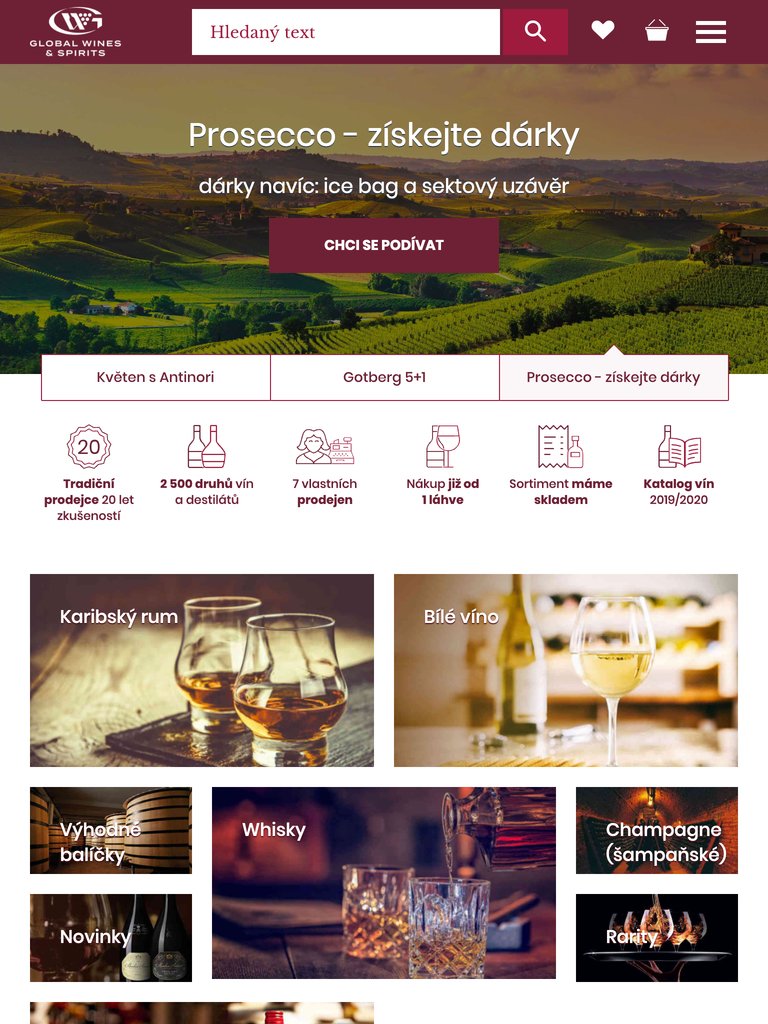Náhled Global Wines & Spirits na tabletu