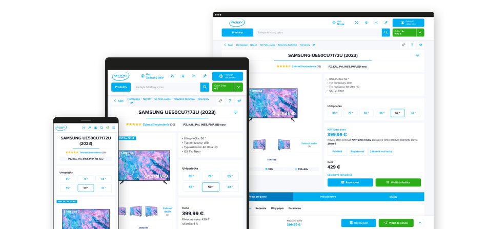 Speciální aplikace e-shopů NAY a Electro World pro prodavače