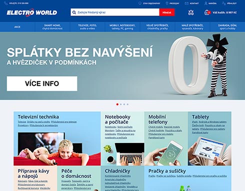 Náš největší projekt mezi českými e-shopy, Electroworld.cz, se po 4 letech dočkal redesignu a zásadního zlepšení UX. Modrá je prostě lepší, než zelená a červená.